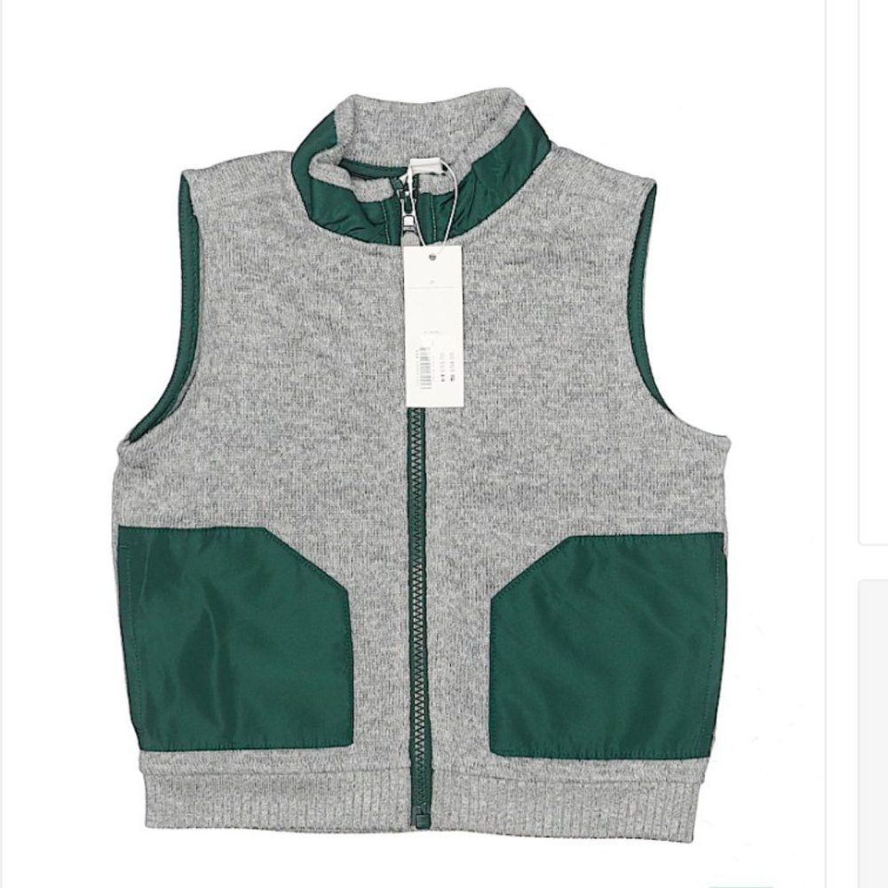 NWT Janie & Jack Sporty Varsity-Style Zipper Vest